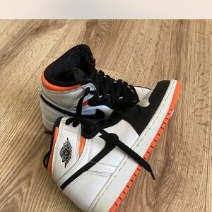 Nike High-Top Sneakers in Black, White, and Orange